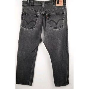 Vtg Levis 505 Jeans Mens 38x30 Black Y2K Washed Out Distressed